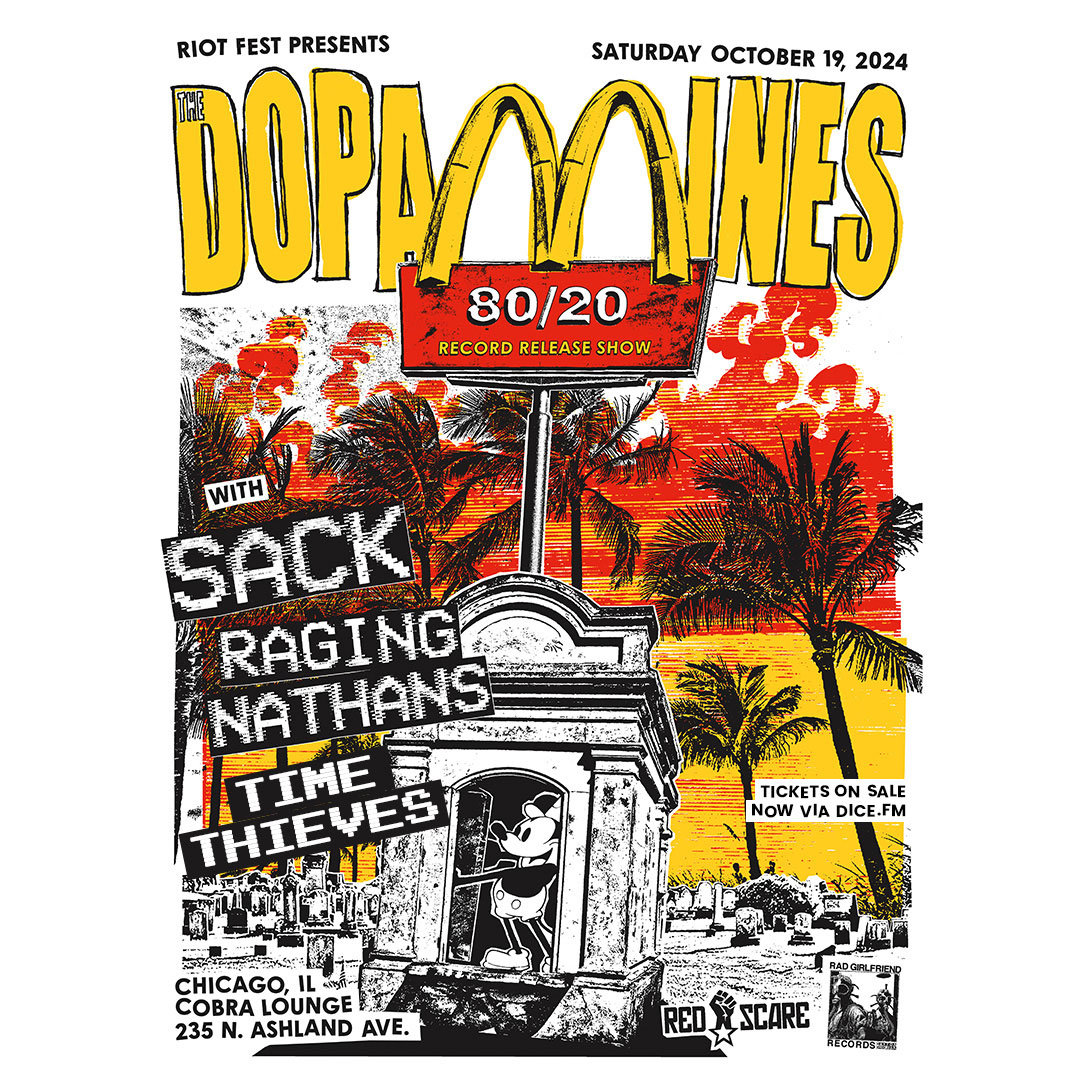 RiotFest's tweet image. SATURDAY - Don't miss @THEDOPAMINES for their record release show at @CobraLounge.

A few tix still remaining: bit.ly/CL-THEDOPAMINES