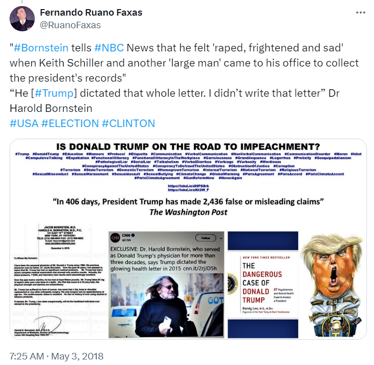 RuanoFaxas's tweet photo. @OccupyDemocrats "#Omarosa Manigault #Newman [...] #Trump 'dictated' what the doctors cooked up for his medical history [Harold #Bornstein,Ronny #Jackson,Sean #Conley,Bruce #Aronwald]"

https://t.co/fhvUbZFDBV

#Dementia,Drug Abuser,Malignant #Narcissism, Pathological Liar...#FBI

#KAMALA #HARRIS https://t.co/ieZbim55wb