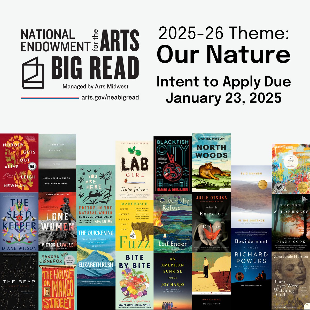 Excited to share that FUZZ will be a part of the #NEABigRead in 2025-26. Learn more
about grants from @NEAArts &amp; Arts Midwest to support reading programs in communities of all sizes at arts.gov/neabigread