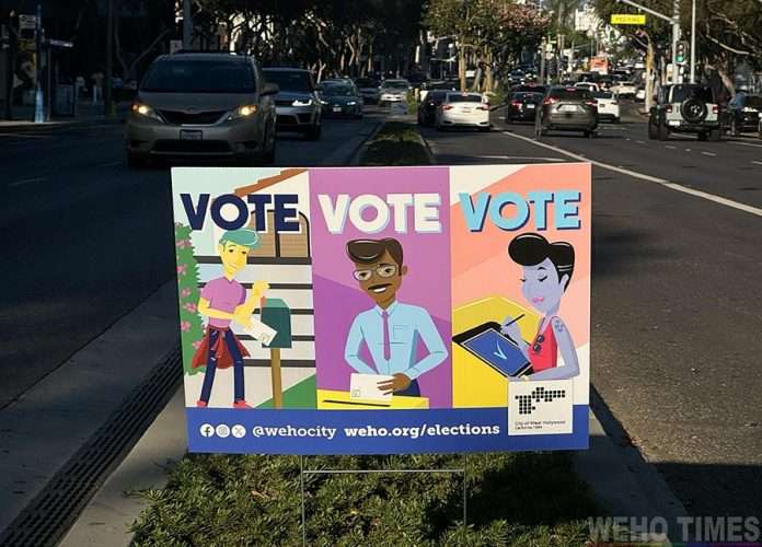 Boosting voter turnout! 🌟 California brightens Santa Monica Boulevard with vibrant banners by local artist Miguel Andrisani. Check it out: bit.ly/4dUWorT #Vote2024 #ArtInPublic