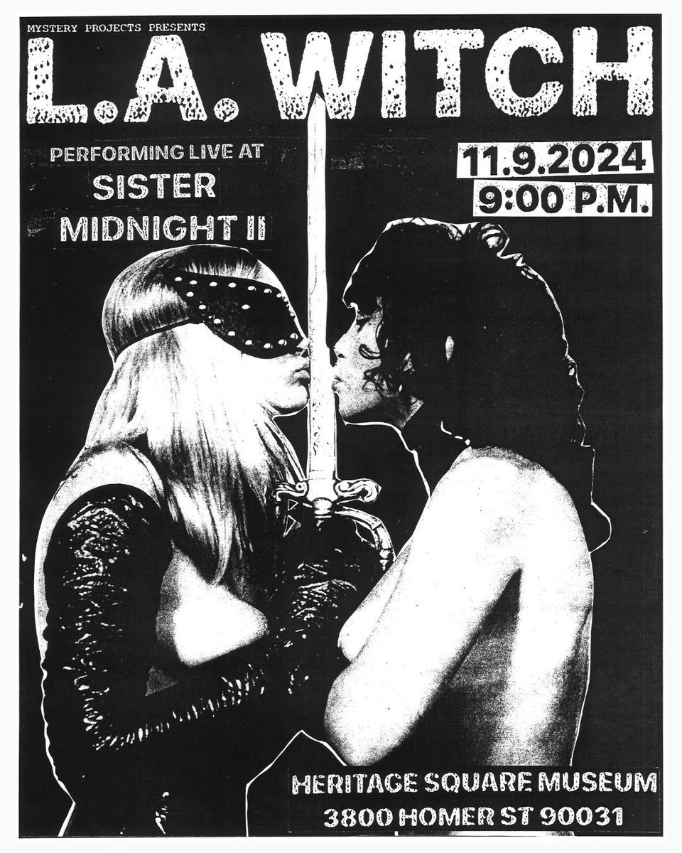 LA_WITCH's tweet photo. Back on the road next month, can’t wait to see you again 🖤

NOV 1 ★ Ventura CA ★ @HallVentura 
NOV 2 ★ San Francisco CA ★ Psyched
NOV 9 ★ Los Angeles CA ★ Sister Midnight II

Tix on sale now! https://t.co/we2wPOWA4j https://t.co/WP97lPhw1d