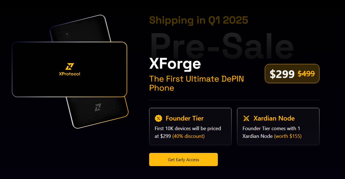REXACADEMY21's tweet image. 🎉 As a preorder member, you’ll unlock access to exclusive rewards like raffles for APhone annual passes and more perks. XForge is not just a phone—it’s an innovation wave that’s ready to disrupt industries! 🌍📱 #Blockchain #XForge #Web3Revolution