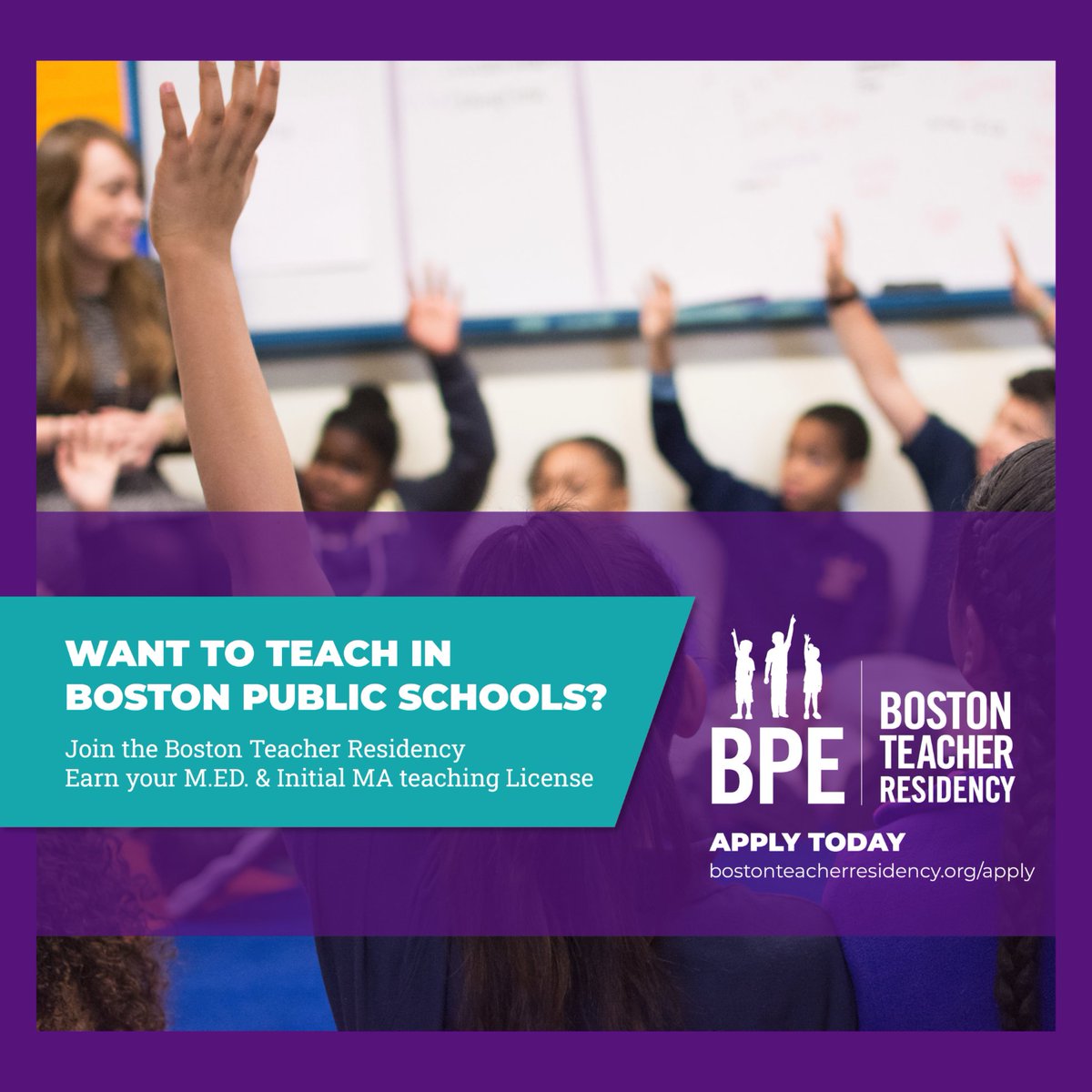 Attention aspiring educators! BTR's priority admissions deadline is on November 13th. Elevate your career and create a meaningful difference in the classroom. Earn your initial MA teaching license and M.Ed. by Summer 2026—your future as a Boston Public School teacher starts now!