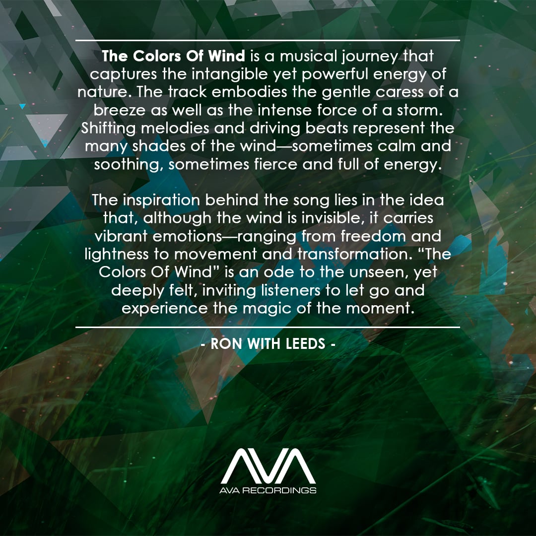 AVARecordings's tweet image. &quot;The Colors Of Wind&quot; by @RonwithLeeds is a dynamic airy track that blends beautiful plucked melodies with a driving rhythm and infectious groove.

(early support by @richsolarstone) 
DL/Stream: ava.lnk.to/thecolorsofwind

#avarecordings #progressivetrance #wind #ronwithleeds