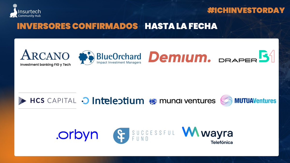 ¿Eres #insurtech,#Desde <a href="/InsurtechComHub/">Insurtech Community Hub</a> lanza 
#ICHInvestorDay para conectar a los emprendedores del sector asegurador con los principales inversores y referentes de la industria. ¡Plazas para pitch limitadas! Escribe a info@insurtechcommunityhub.com