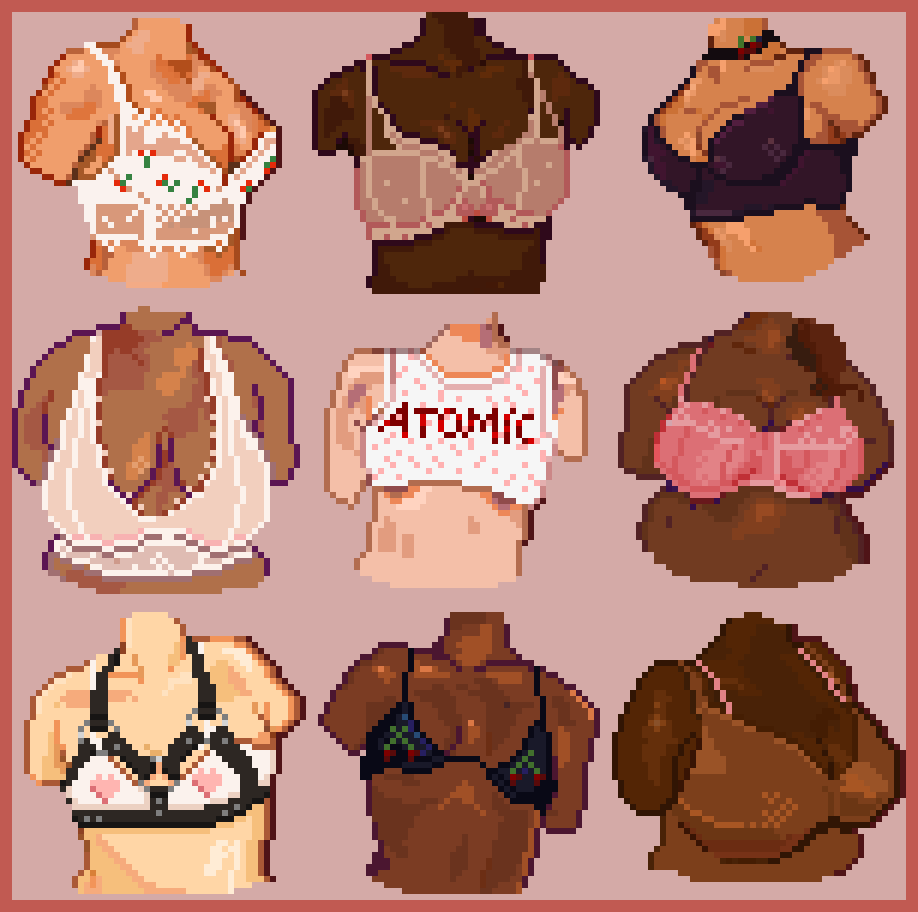 Torso &amp; bra studies #pixelart #pixelartist