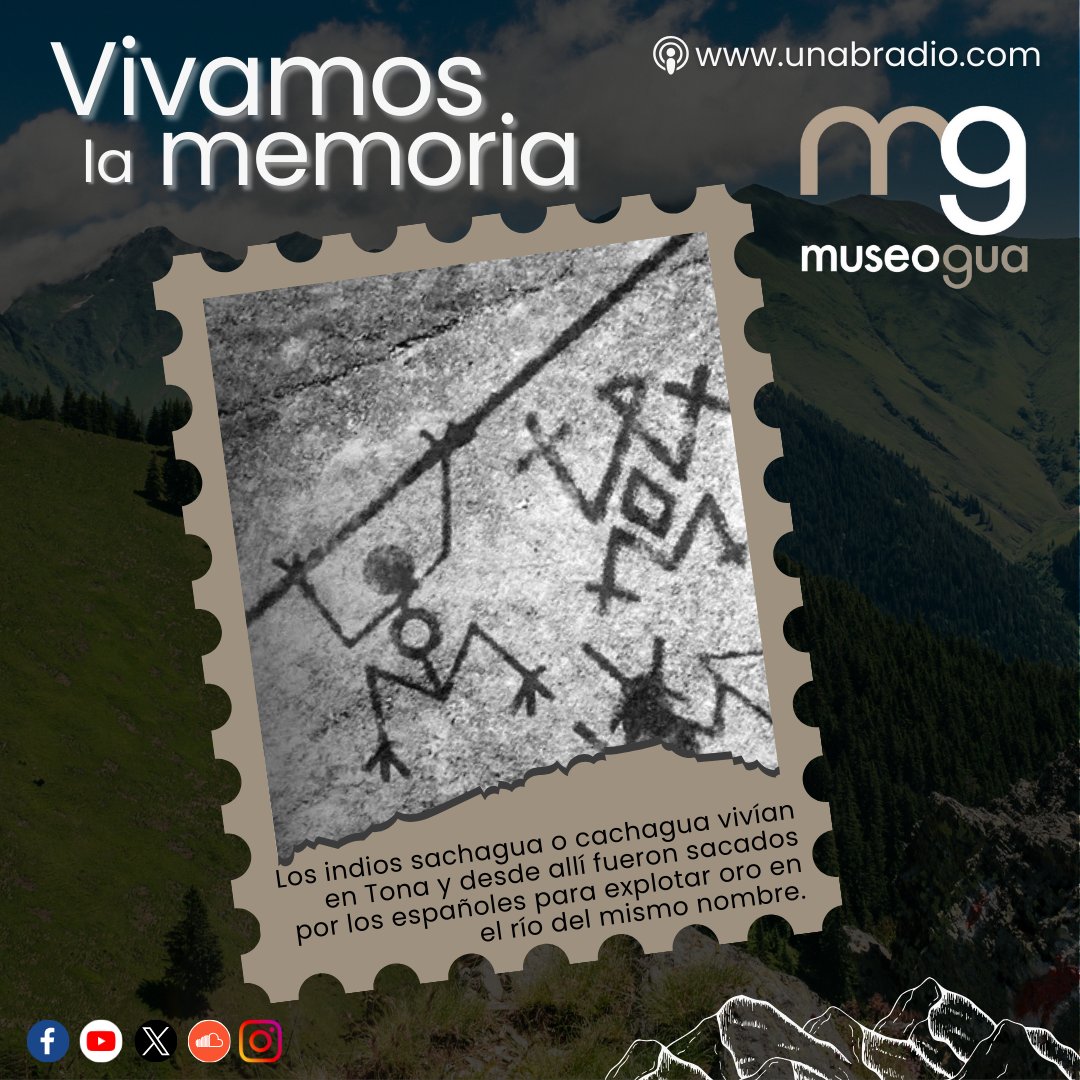 UnabRadio's tweet photo. #PodcastUnabRadio 🎙 - Hoy en Vivamos la Memoria hablamos de los indios Sachagua o Cachagua. Ellos vivían en Tona y desde allí fueron sacados por los españoles para explotar oro en el río del mismo nombre.

Escúchalo aquí 👉 https://t.co/psMyqYlVLi https://t.co/Jsn9mkLyS2