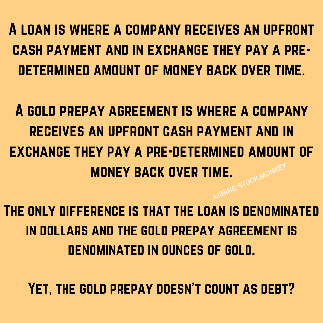 Gold miners need to stop pretending that their gold prepay liabilities aren't debt.