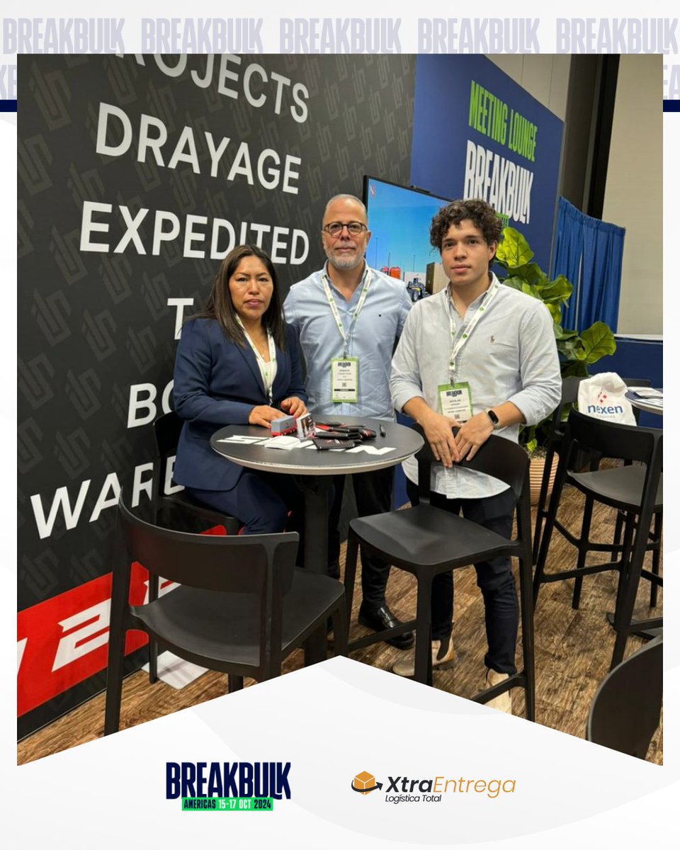 XtraEntrega's tweet photo. En este segundo día de BreakBulk Americas 2024, seguimos fortaleciendo alianzas y compartiendo ideas sobre cómo simplificar y potenciar el comercio internacional. ¡Gran jornada de trabajo! ✨💪 https://t.co/ExQDywqR4l