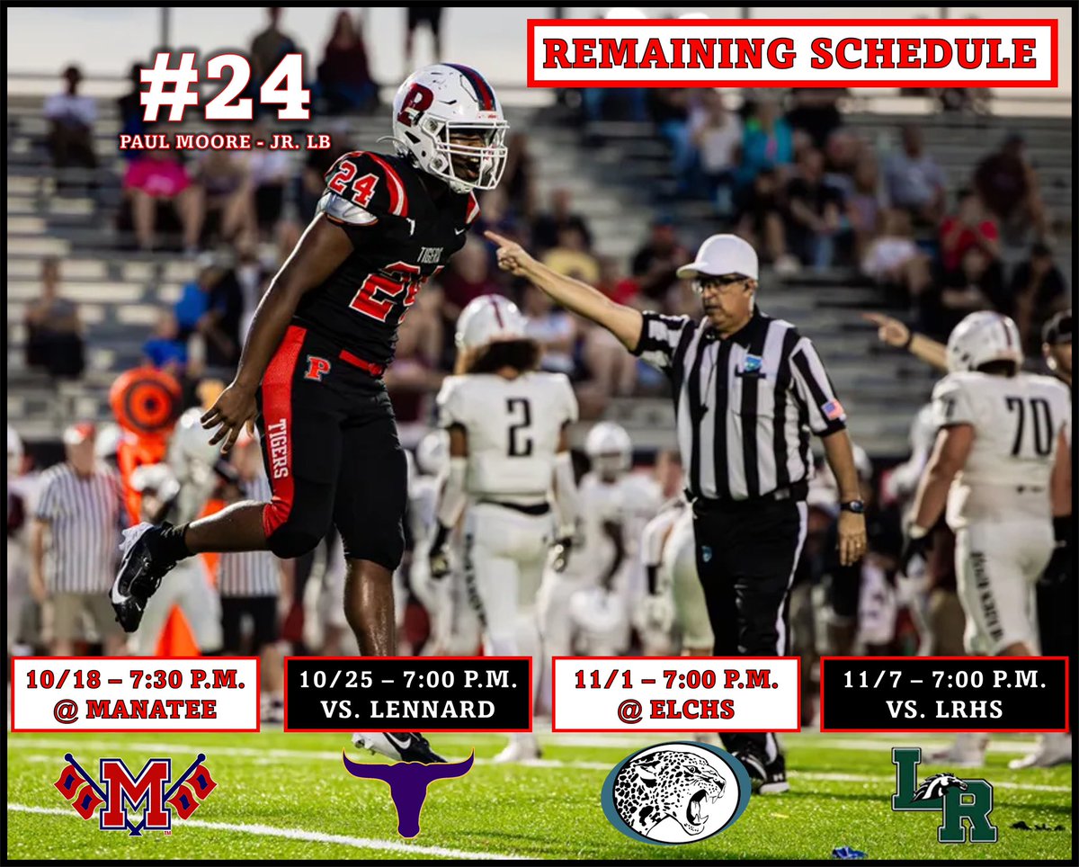 Remaining Schedule ⬇️
#TigerPride 🐅 | #OneTownOneTeam