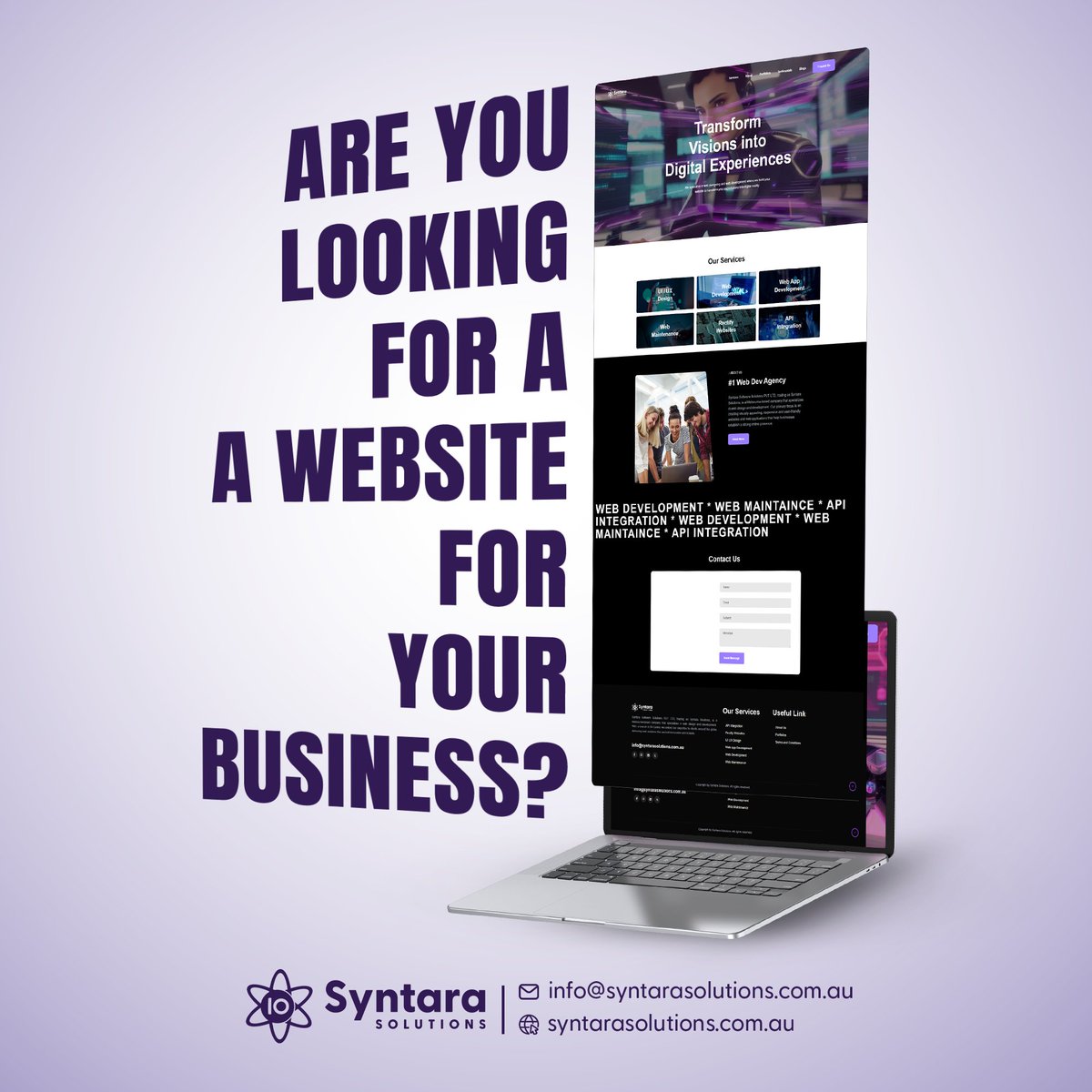 SyntaraS's tweet photo. 🌐 Syntara Solutions is your go-to for web development! 
Whether it’s a stunning website or an e-commerce platform, we’re ready to help you shine online. #WebDevelopment #SyntaraSolutions https://t.co/ON0f0Wz6fP