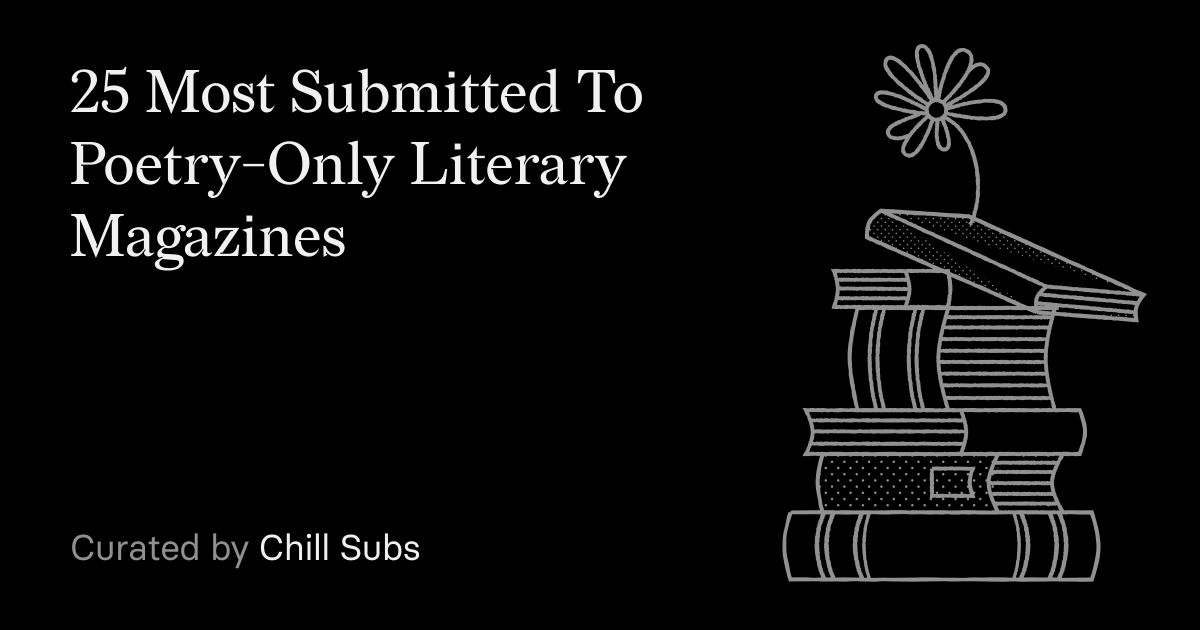 chillsubs's tweet photo. WRITERS OF TWITTER:

We get a good read on what lit mags are popular with writers from our tracker &amp; bookmarking systems so….

we made a statistics-fueled lit mag list section on the website!

Here's our most submitted to Poetry Mags:  https://t.co/l1yCBQHyNx https://t.co/Vuyywnpf2y