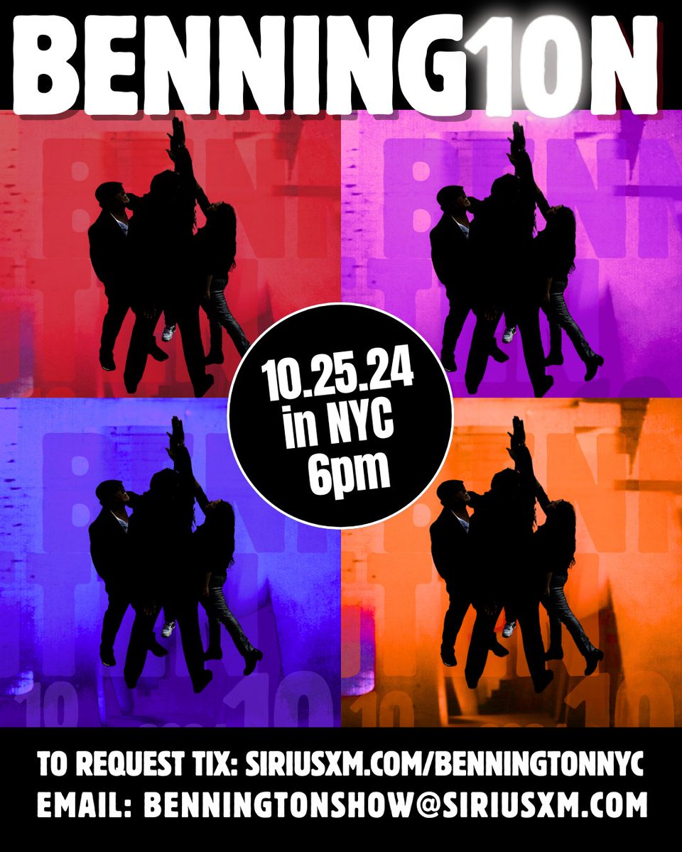 SIRIUSXM.COM/BENNINGTONNYC BenningtonShow@siriusxm.com