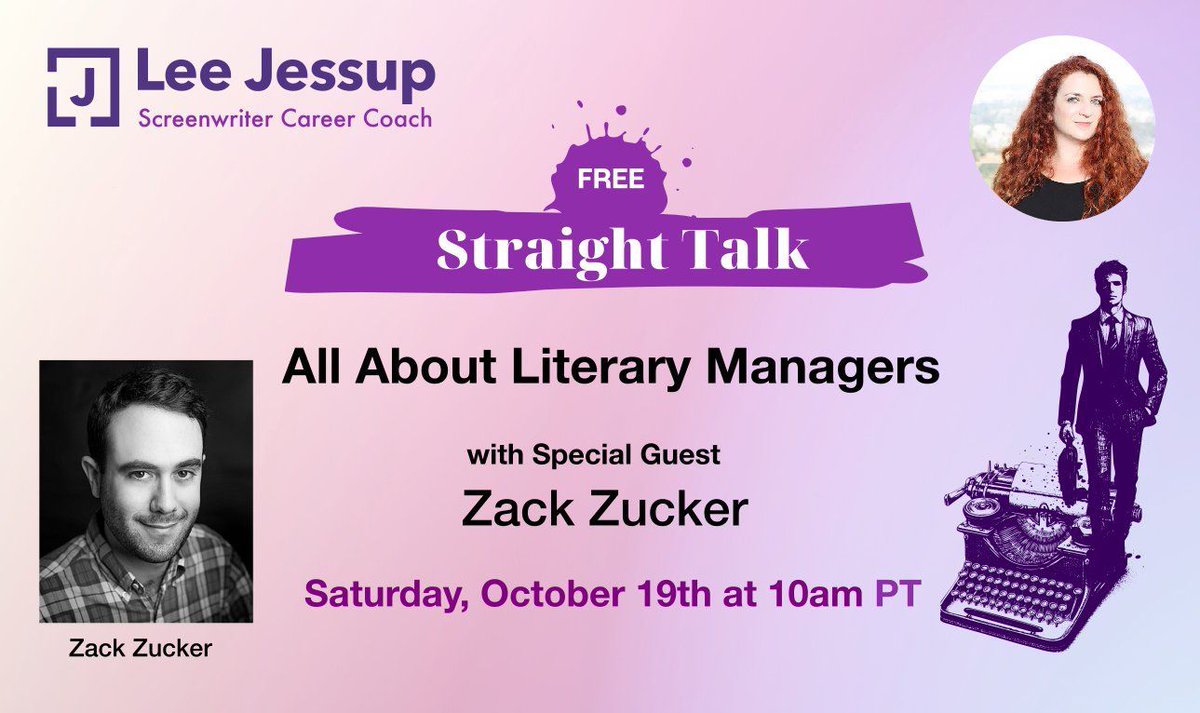 Happening this weekend! Free Straight Talk zoom event with my good friend lit manager Zack Zucker talking all things representation. 
#screenwriting #amwriting #scriptchat
buff.ly/3zVss0Z