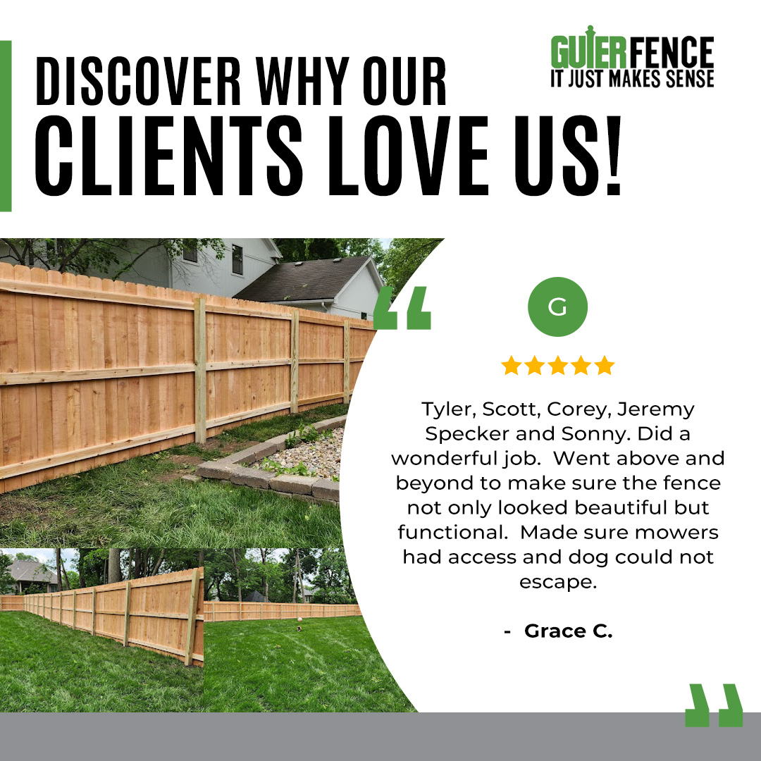 GuierFenceCo's tweet image. We absolutely love hearing from our clients after completing their new fence project. After all, who doesn&apos;t enjoy seeing their name positively highlighted online? #CustomerFeedback #FenceProject #HappyClients 🌟🏡 #GuierFence #Testimonial #KC