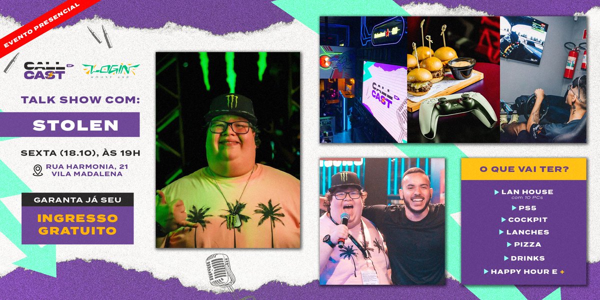 CallofCast's tweet photo. Nesta nova temporada, vamos começar com tudo ao lado do Monxstrão @StolenBR, um dos maiores streamers de COD do Mundo🔥
O talkshow será gravado nessa sexta (18), às 19h!
Garanta seu ingresso GRATUITO: https://t.co/jjWSO5Bzth
#CallnaLogin⚡️ https://t.co/bqvLboTPHO