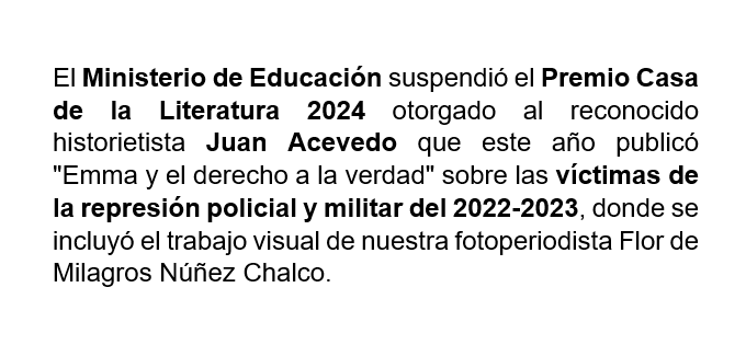 Mataperrea's tweet photo. 🚨#ALERTA | Régimen de Dina Boluarte censura reconocimiento al historietista Juan Acevedo. https://t.co/lKVW5i241u