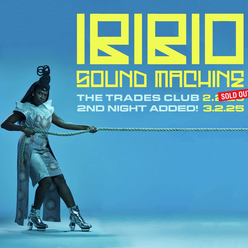 Ibibio Sound Machine (@ibibiosound) on Twitter photo Wow! Thank you <a href="/thetradesclub/">The Trades Club</a> selling out our show next Feb in just a few hours!!!
So excited to have already added a second ❤️
Feb 3 ‘25
All details and tix at:
Ibibiosoundmachine.com Wow! Thank you <a href="/thetradesclub/">The Trades Club</a> selling out our show next Feb in just a few hours!!!
So excited to have already added a second ❤️
Feb 3 ‘25
All details and tix at:
Ibibiosoundmachine.com