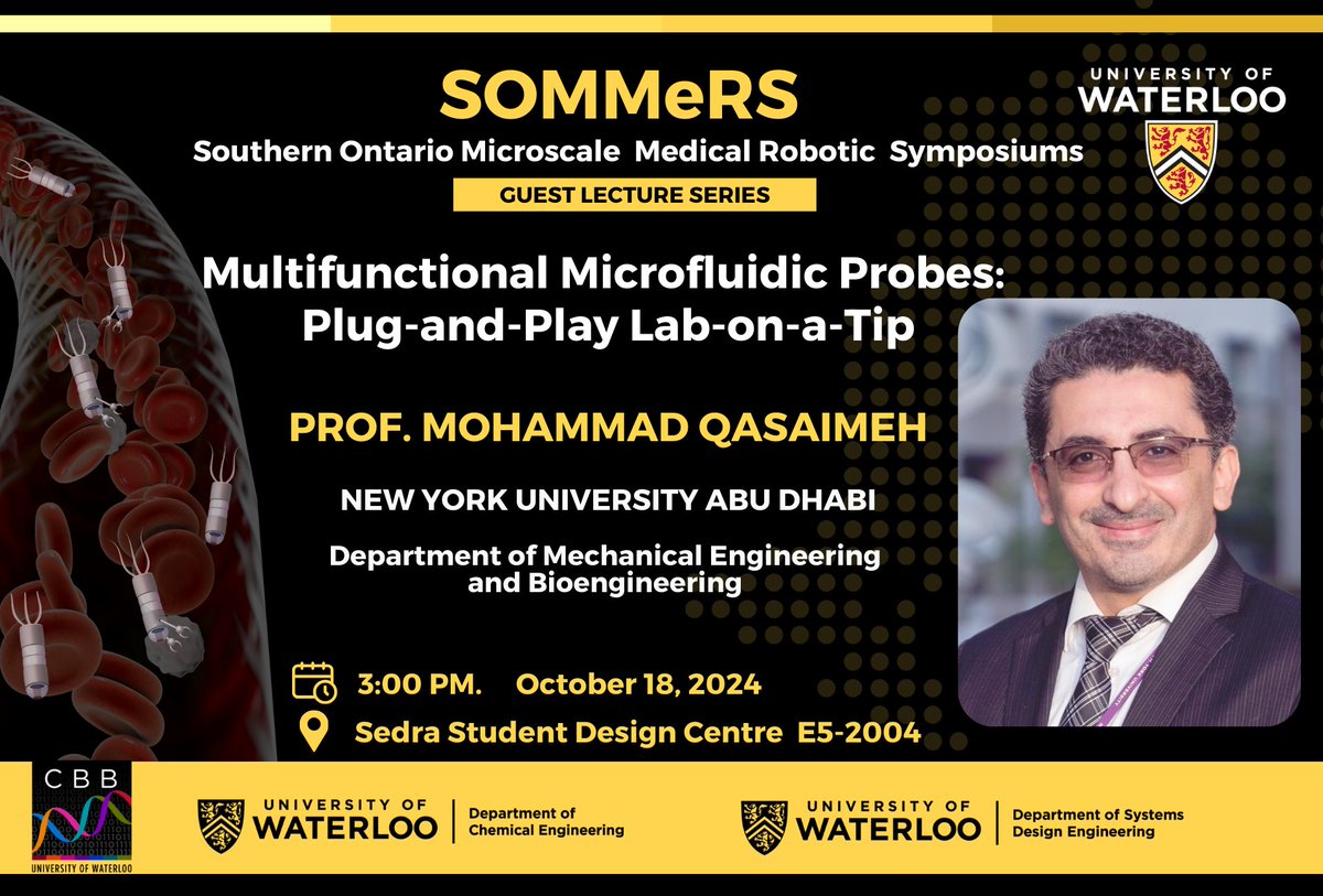 Looking forward to having Prof. Qasaimeh on campus for a visit and seminar.