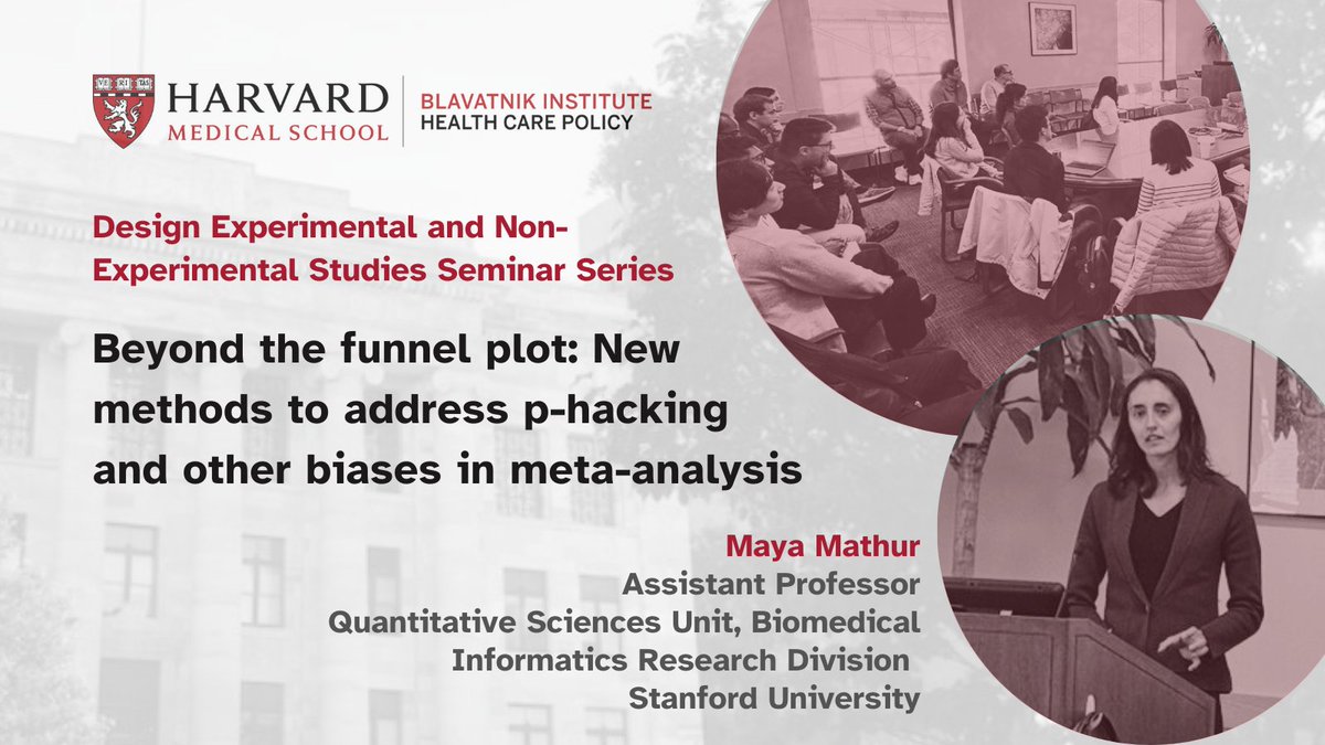 HMS HCP (@hmshcp) on Twitter photo Last weekās DENS Seminar featured speaker Maya Mathur, presenting new possibilities beyond traditional funnel plots! The session focused on boosting research integrity and reliability, key for healthcare policy advancement. #PValue #MetaAnalysis
<a href="/harvardmed/">Harvard Medical School</a> <a href="/HarvardBiostats/">Harvard Biostatistics</a> Last weekās DENS Seminar featured speaker Maya Mathur, presenting new possibilities beyond traditional funnel plots! The session focused on boosting research integrity and reliability, key for healthcare policy advancement. #PValue #MetaAnalysis
<a href="/harvardmed/">Harvard Medical School</a> <a href="/HarvardBiostats/">Harvard Biostatistics</a>