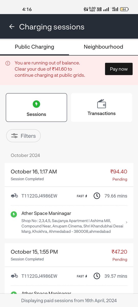 DJHarshal11's tweet photo. #athergrid Charing charge for single charge charges 94 rs for 80kms 
@atherenergy 
Why charging point not working in 
Speed https://t.co/QQX4thzYsg