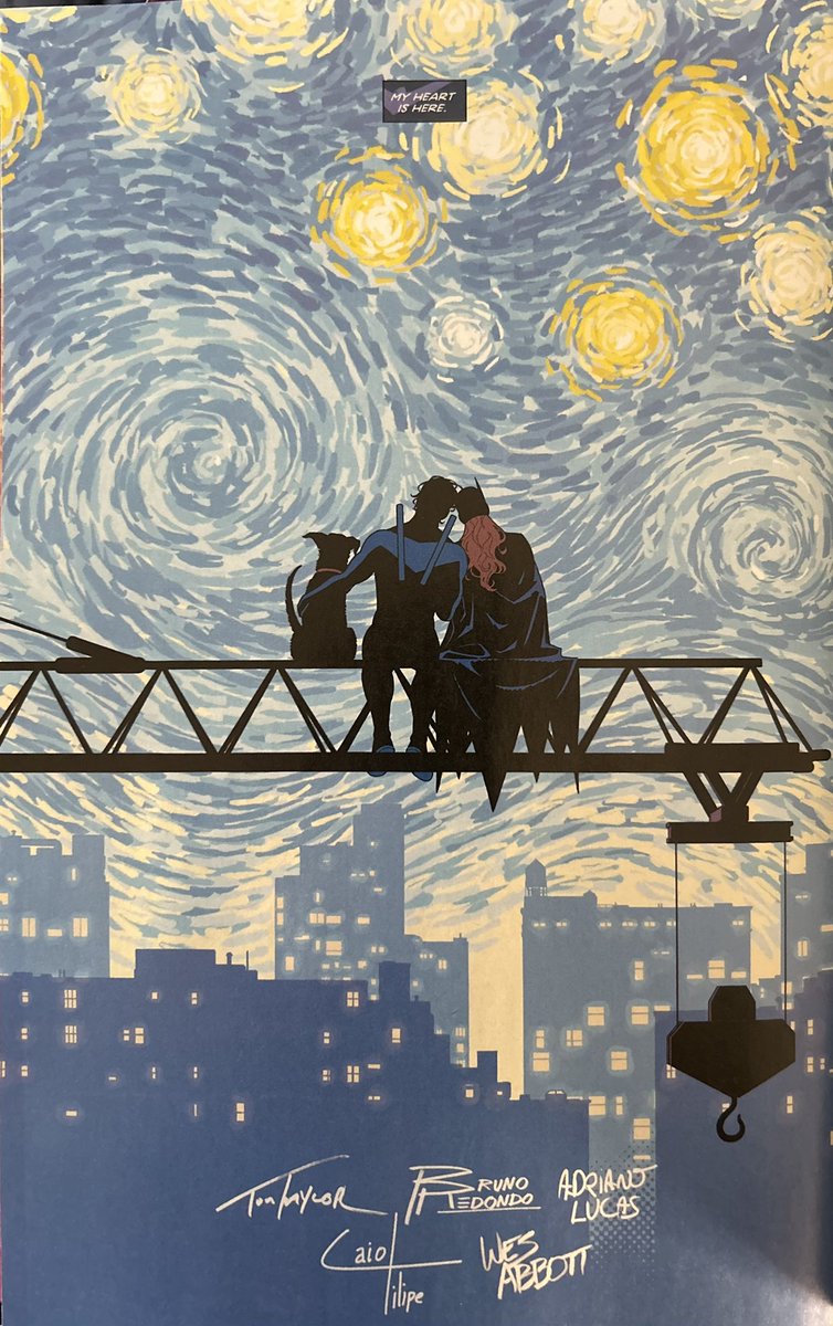 Simply the best book out there. Congratulations to <a href="/TomTaylorMade/">Tom Taylor</a>, <a href="/Bruno_Redondo_F/">Bruno Redondo draws stuff</a>, and the entire Nightwing team for an epic run.