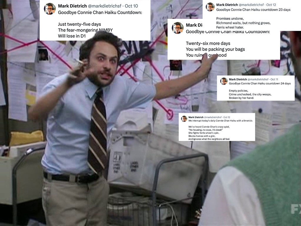 stopcrimeaction's tweet photo. SF moderates in shambles!! This guy promised us a haiku a day until November 5 but he stopped after 3 days!? https://t.co/RzgrTaSSuL