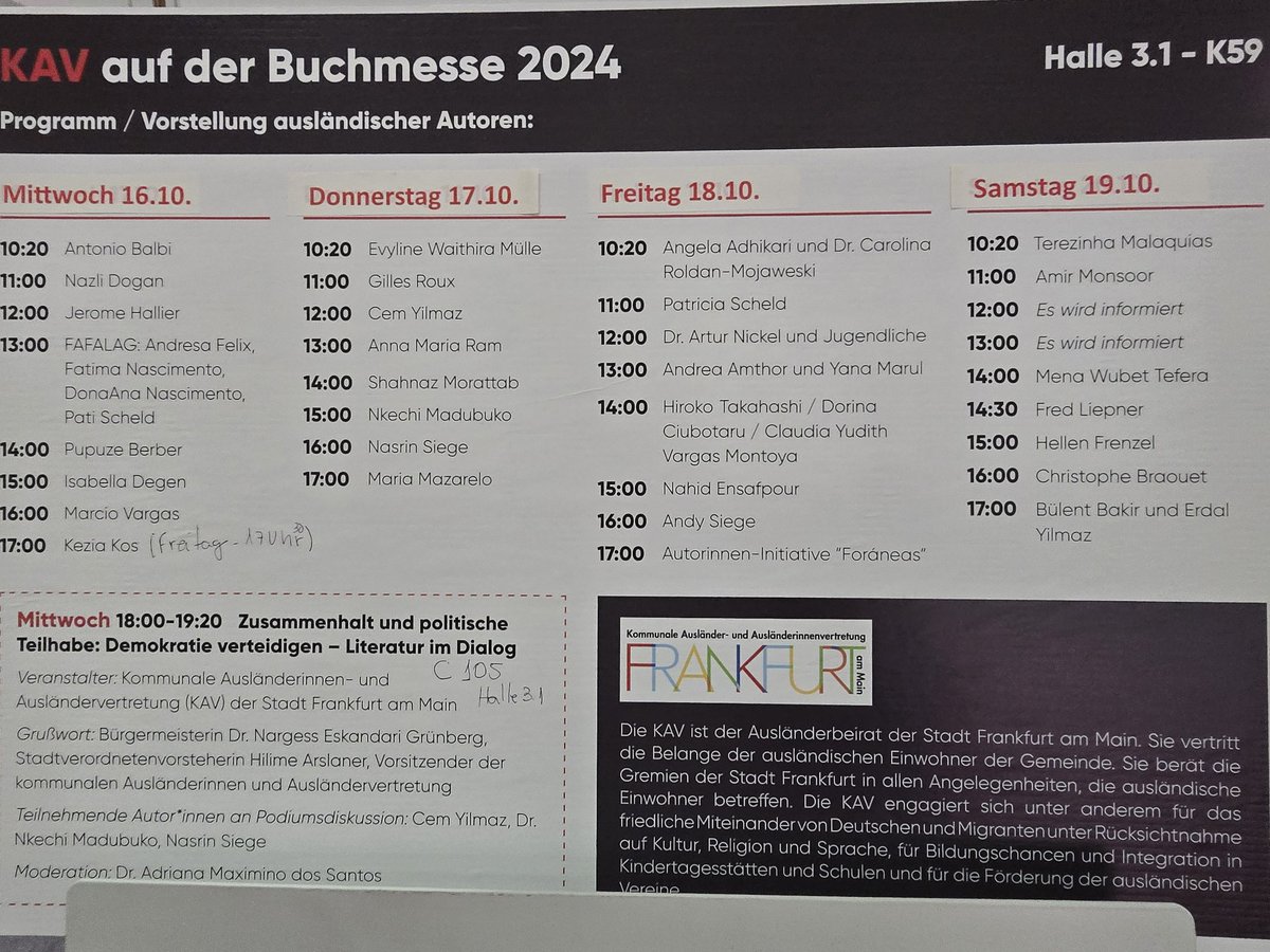 AjpmNews's tweet image. Die #Kommunale #Ausländervertretung @Stadt_FFM hat einen eigenen Stand auf der #Buchmesse und präsentierte einige #Autoren. Die #Stadtverordnetenvorsteherin Hilime #Arslaner war auch dabei.
