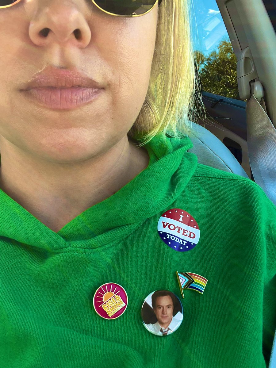 ABPaulsonNP's tweet photo. It’s illegal to wear campaign merch to the polls but not illegal to wear your emotional support #JoshLyman pin.
#IVoted today for my kids, my patients, my colleagues, and my country. 
TENNESSEE: Let’s elect @MaryamForTN @Campbell4TN @VoteGloriaJ @CalebHemmer @KamalaHarris. https://t.co/WN201Sc1qf