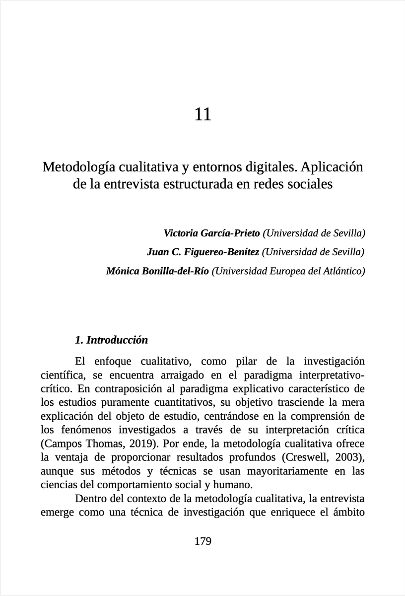 compoderus's tweet image. 📚 @figuereoUS publica junto con @victoriagprieto y @Monicabdelrio el capítulo '#Metodología cualitativa y entornos digitales. Aplicación de la #entrevista estructurada en #redessociales'.

➡️ Descarga gratuita: lc.cx/X8dyKl