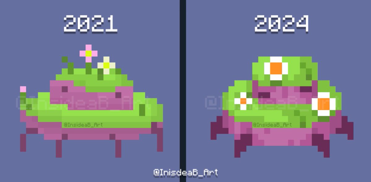 InsideaBru's tweet photo. How it started vs how it's going :D
I like to see how my style has changed and improved over time

#pixelart https://t.co/BUMQm6v7Cx