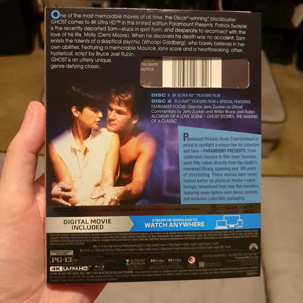 Ditto! Watching Ghost (1990) on 4K Tonight. Starring Patrick Swayze, Demi  Moore, and Whoopi Goldberg. I still quote this movie daily. When Oda Mae  tries to write the check out to Rita, image size:1200x1200