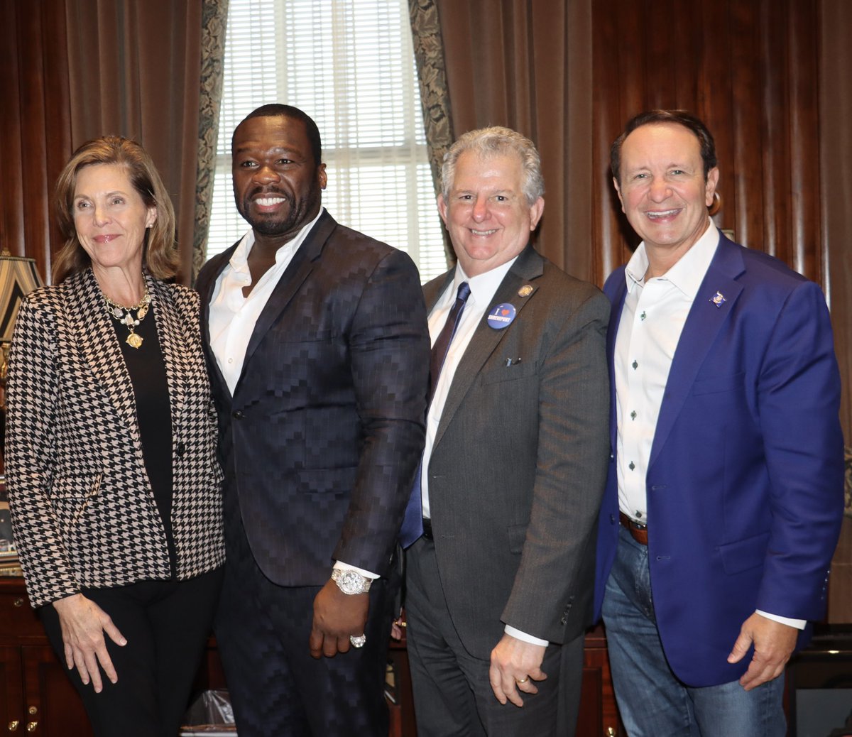A big thank you to Curtis Jackson <a href="/50cent/">50cent</a> for meeting with me today! Louisiana is lucky to have someone like him investing in our economy. I look forward to our continued work together to build a better future for Louisiana!