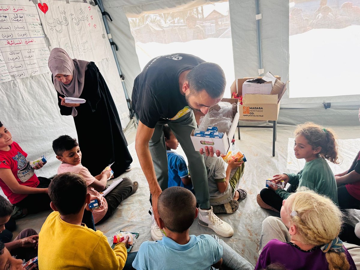 "I was so happy today! I hadn't had chocolate milk or dried fruit in months, which made me so happy. I am so thankful to everyone who helped.”

A young boy expressed his gratitude for WCK and our partners working to bring relief to children living in the Deir al-Balah camps for