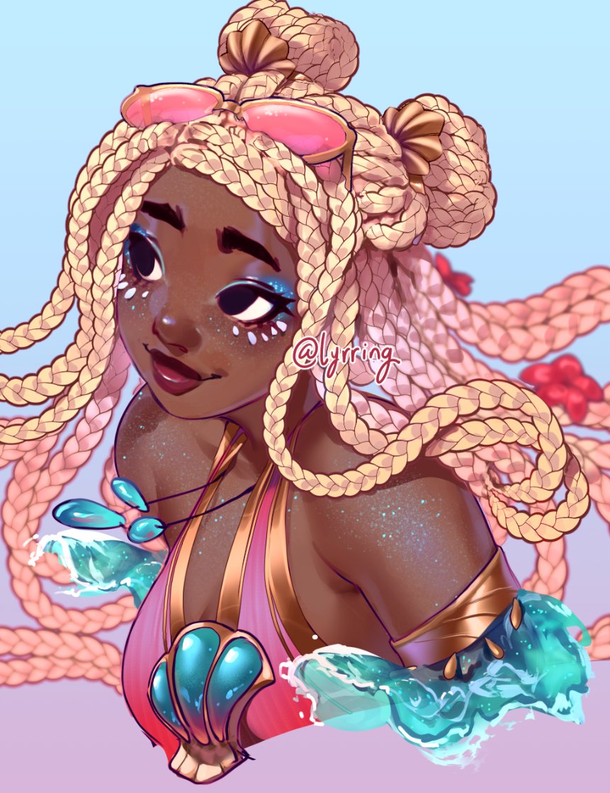 🌟🌊🌺 Ocean Song Seraphine for #blacktober