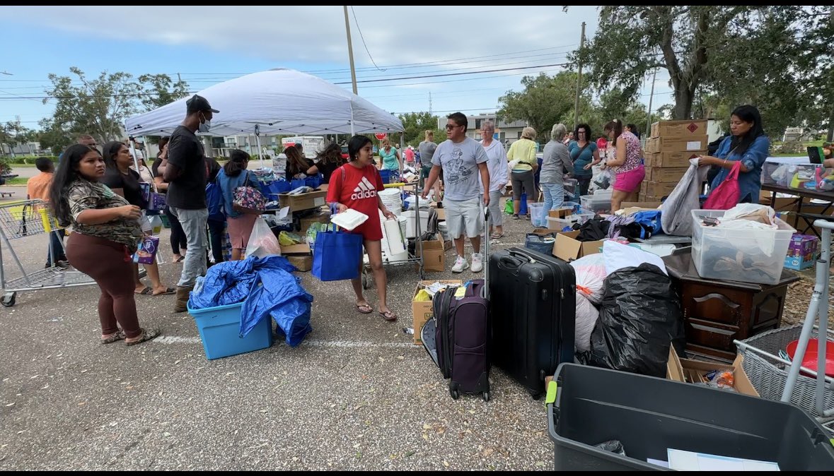 A pop up Clearwater donation spot behind the Best Buy on Drew street is gone. Organizers want to encourage people to pick up donations from sites near shelters and stay in the shelters if they need to. This site has moved to a synagogue on Gulf to Bay. More info on <a href="/BN9/">Spectrum Bay News 9</a> website.