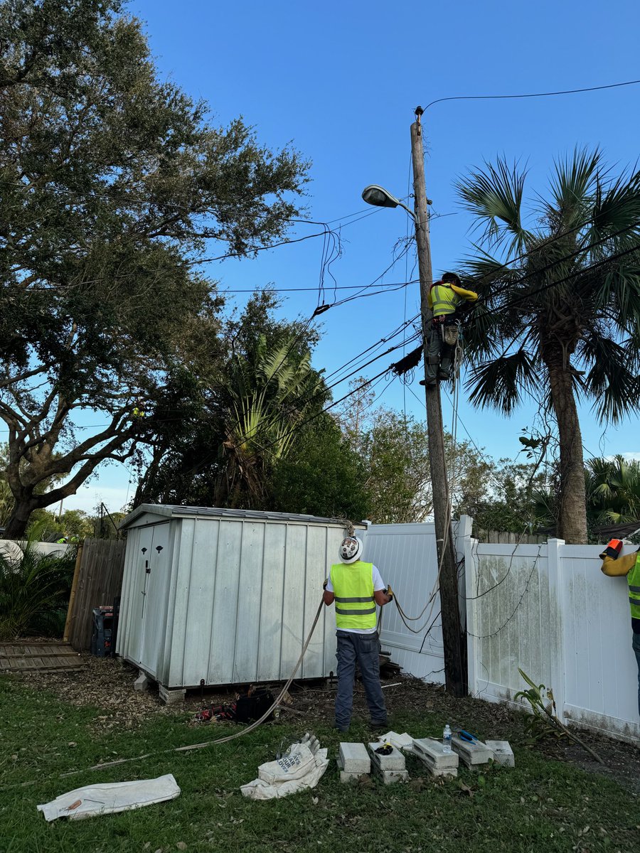 Replacing poles and climbing poles… working ‘til the very last customer is back on!