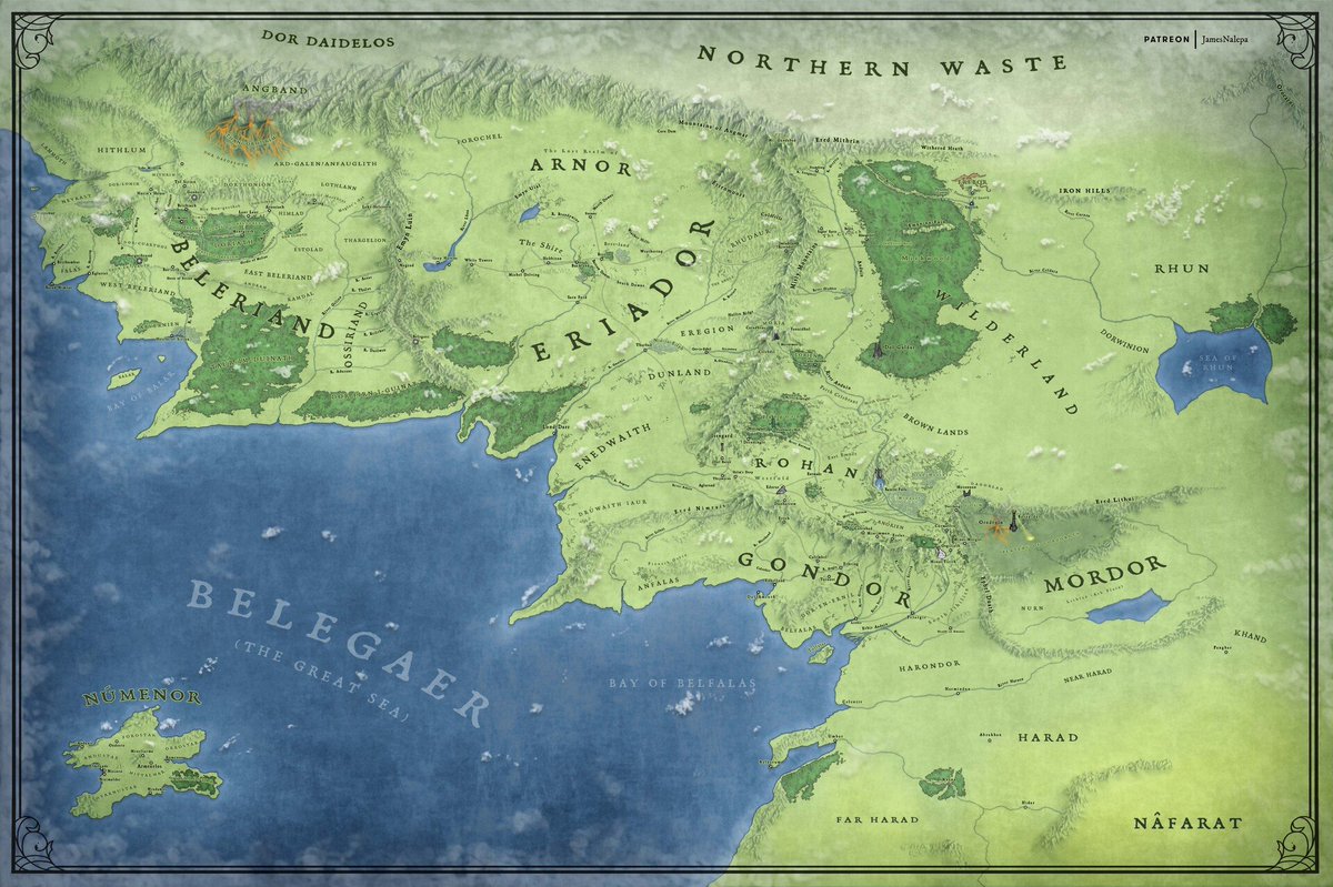 Middle-earth, Beleriand

Beleriand was mostly destroyed and submerged under the sea from the War of Wrath
