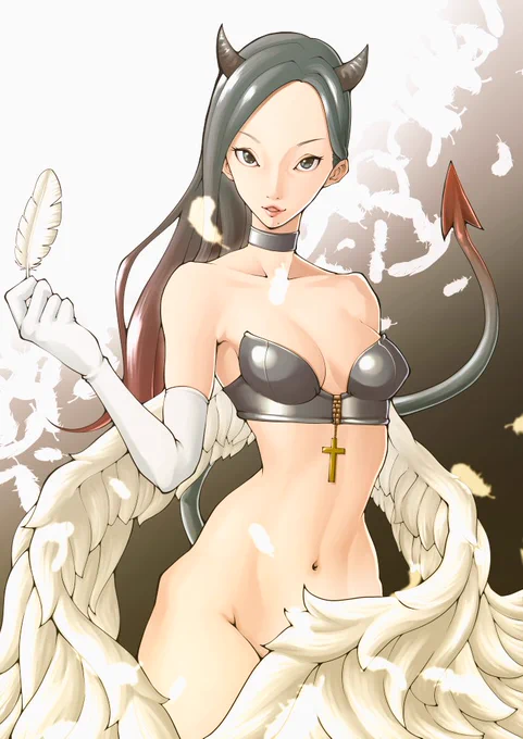 天使か悪魔ご依頼ありがとうございました#絵柄好みっていう人にフォローされたい #絵描きさんフォロバ100 