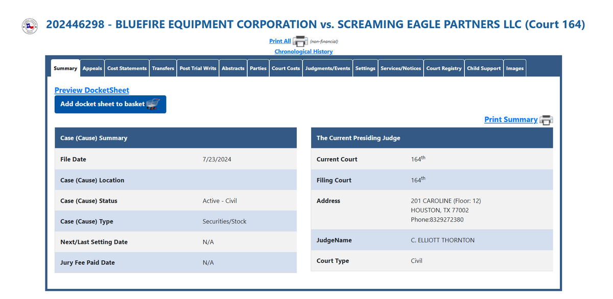 MaxInvestor89's tweet photo. $BLFR In NC

Summons sent to the TA, they have 30 days to reply

If they don't, BLFR wins by default and shares cancellation takes place soonish

https://t.co/IUouScOlAR

Still nothing for the Screaming Eagle lawsuit in Texas...(Court is slow there)

https://t.co/3xOkeqd8z2 https://t.co/Esr0udjdlM