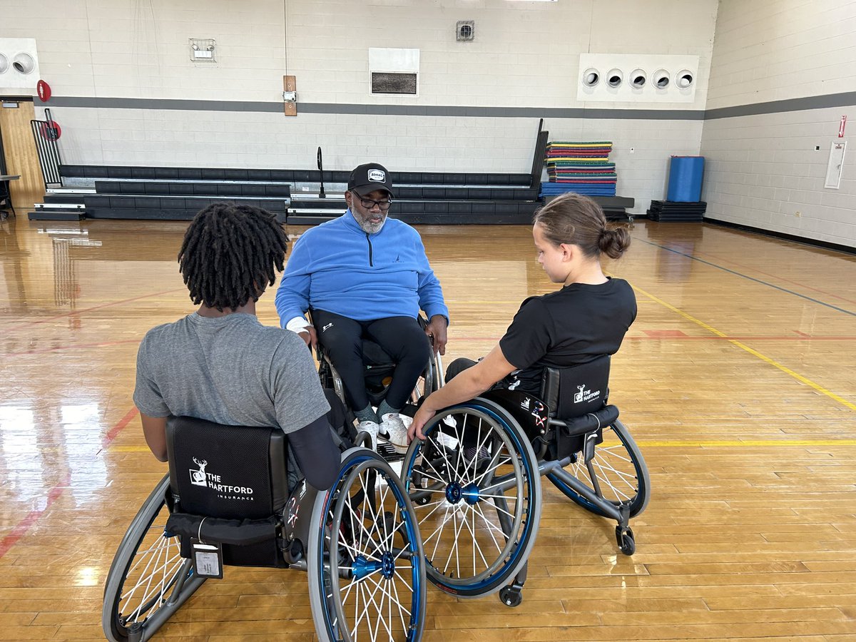 Varsity players from the Chicago  Skyhawks discuss their basketball camp trip to New York with their youth team and showed off their custom built wheelchairs donated by <a href="/TheHartford/">The Hartford</a>. 
#chicago #basketball #wheelchairbasketball