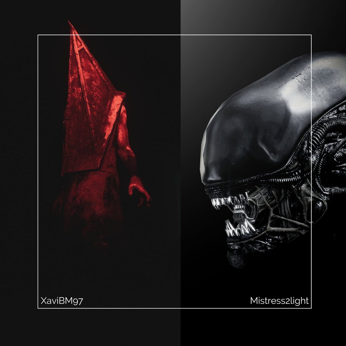 Afternoon everyone 👋

Another question today, who would you rather be chased by.... 

Pyramid Head or the Xenomorph?

(credit to <a href="/XaviBM97/">Xavi</a> and <a href="/mistress2light/">Mistress-light</a> for the amazing shots)