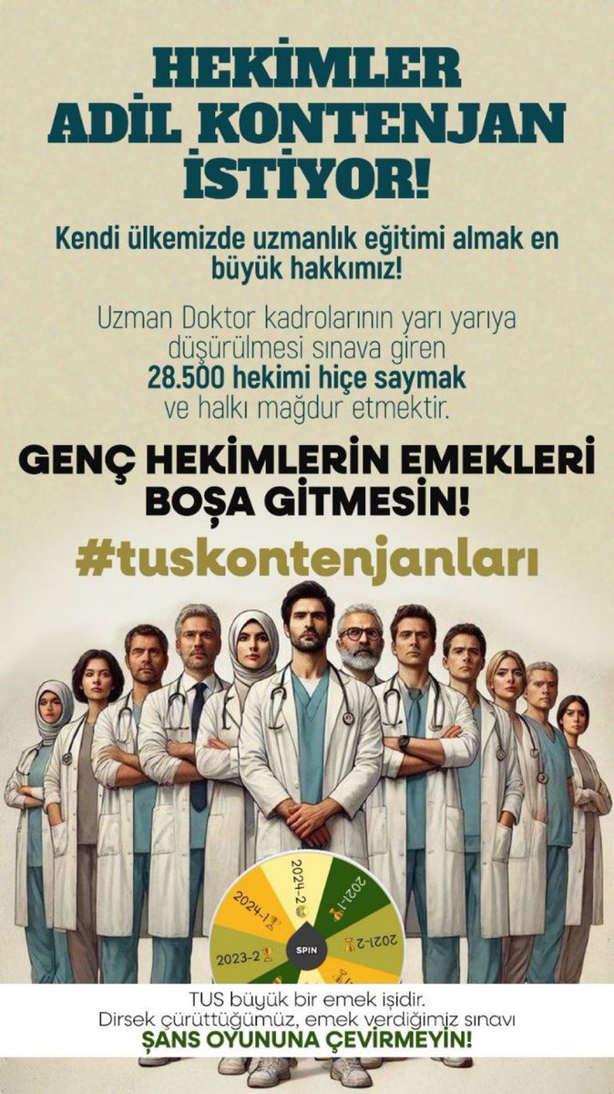 Hayal kurmak bedava derlerdi ama bu karar hayal kurmayı dahi genç hekimlerin elinden aldı. Yapmayın!
#tuskontenjanları