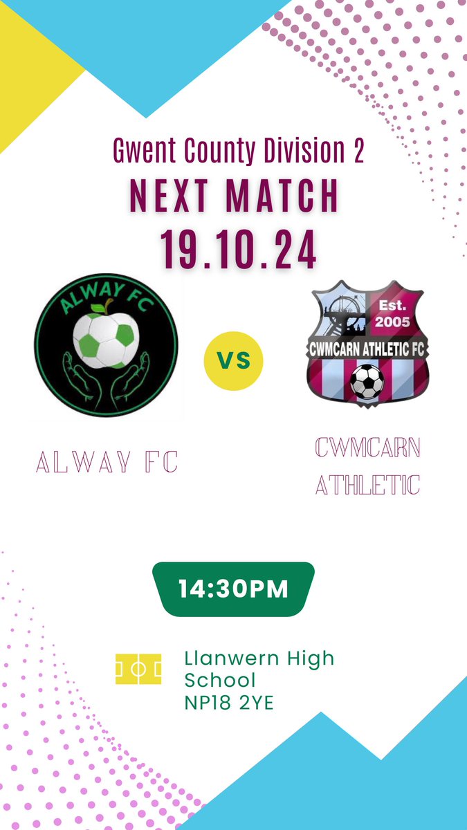 cwmcarnathletic's tweet photo. Next fixtures.. weather permitting☔️ 

The first team travel to @AlwayFC where 2 unbeaten sides go head to head and the Reserves travel to a much improved @newporteagles⚽️

Thanks again to our superb sponsors for their continued support❤️

#UppaCarn🟣🔵 https://t.co/EC6f8xM4LX