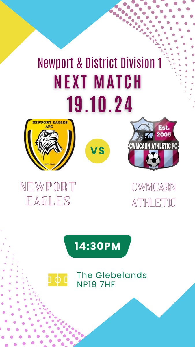 cwmcarnathletic's tweet photo. Next fixtures.. weather permitting☔️ 

The first team travel to @AlwayFC where 2 unbeaten sides go head to head and the Reserves travel to a much improved @newporteagles⚽️

Thanks again to our superb sponsors for their continued support❤️

#UppaCarn🟣🔵 https://t.co/EC6f8xM4LX