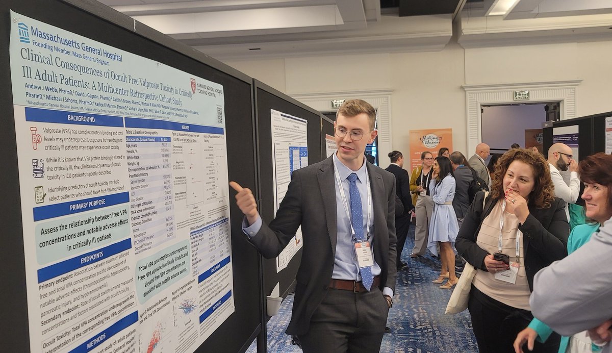 <a href="/AJWPharm/">Andy Webb</a> presents his poster on clinical consequences of occult free VPA level toxicity in critically ill patients at the <a href="/neurocritical/">Neurocritical Care Society</a> Annual Meeting.

#NCS2024 #NCSPharmacy