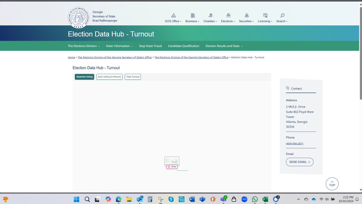 KandissTaylor's tweet image. 🚨🚨GA SOS is OFFLINE

I guess I broke the internet. Good! 
Fix the problem! 

We are watching every single thing. 

We will NOT allow a cheat this time. 

Get it RIGHT! 

@GabrielSterling you have one job. Fair, legal election. As smart as you are with that mouth, surely you can…