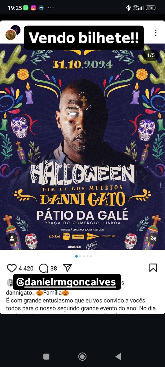 Vendo o bilhete!!