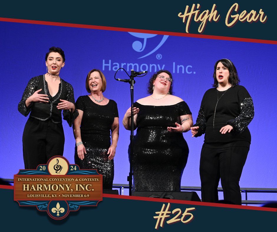 Contestant #25 from New England Voices in Harmony, High Gear, is ready to kick it up a notch in Louisville!

For more info about convention, visit harmonyinc.org/ICC
#HILouisville #ICC2024