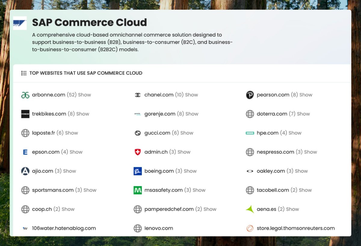 Tri | mindmaps.eth 🧠🕸 (@coyotevn) on Twitter photo 🚀 Quick Tip: Find B2B Prospects with <a href="/WebAtlasAI/">WebAtlas.ai</a>
1️⃣ Go to WebAtlas.com
2️⃣ Search your product's tech stack
3️⃣ Discover companies using it
4️⃣ Build your prospect list
💡 Pro Tip: Use for competitive intel too!
Eg: SAP Commerce Cloud
Work smarter, not harder. 🚀 Quick Tip: Find B2B Prospects with <a href="/WebAtlasAI/">WebAtlas.ai</a>
1️⃣ Go to WebAtlas.com
2️⃣ Search your product's tech stack
3️⃣ Discover companies using it
4️⃣ Build your prospect list
💡 Pro Tip: Use for competitive intel too!
Eg: SAP Commerce Cloud
Work smarter, not harder.